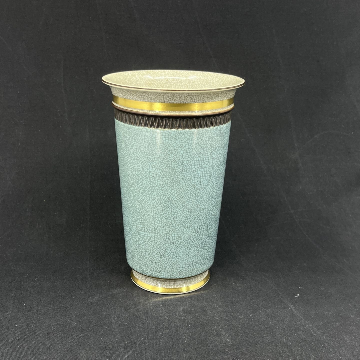 Blå Royal Copenhagen craquele vase