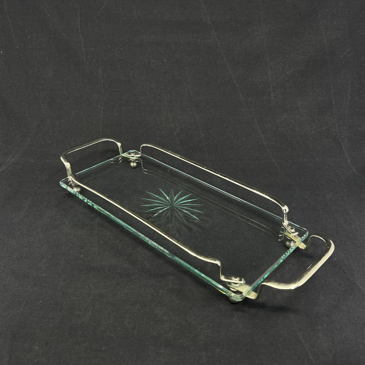Oblong art deco glass tray