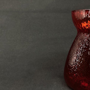 Rred hyacinth glass from Fyens Glasværk