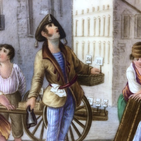 Italian plate with "Flour seller"
