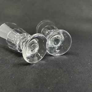 A pair of faceted toddy glasses, 10.5 cm.