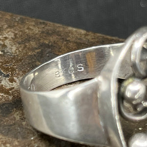 Dansk art nouveau ring i sølv, str. 63
