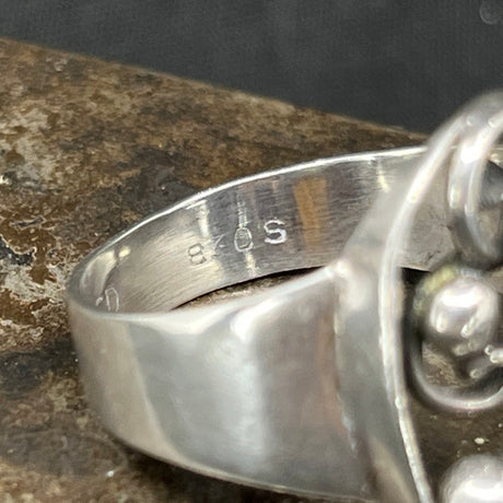 Dansk art nouveau ring i sølv, str. 63