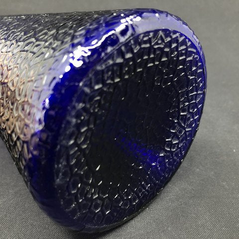 Koboltblåt hyacintglas fra Fyens Glasværk, model fra 1924