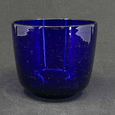 Blue sugar bowl in glass from Holmegaard Glasswork
