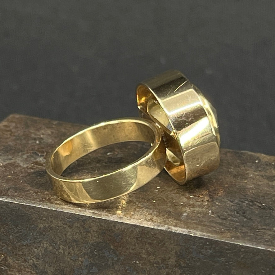 Cocktailring fra 1960'erne, 14 karat guld
