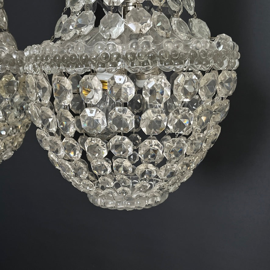 A pair of prism chandeliers from the 1910s