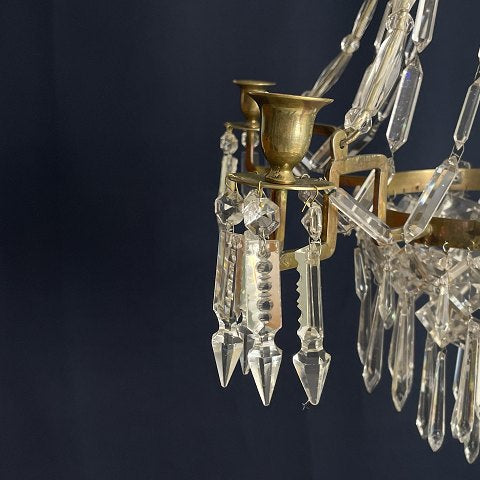 Charming prism chandelier from the 1880s for candles