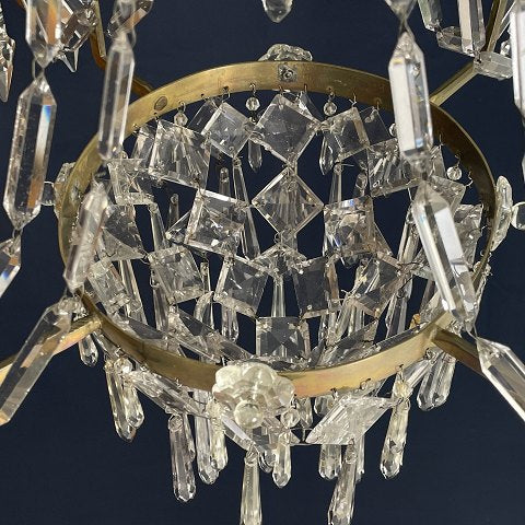 Charming prism chandelier from the 1880s for candles