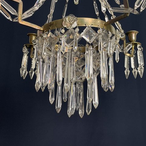 Charming prism chandelier from the 1880s for candles