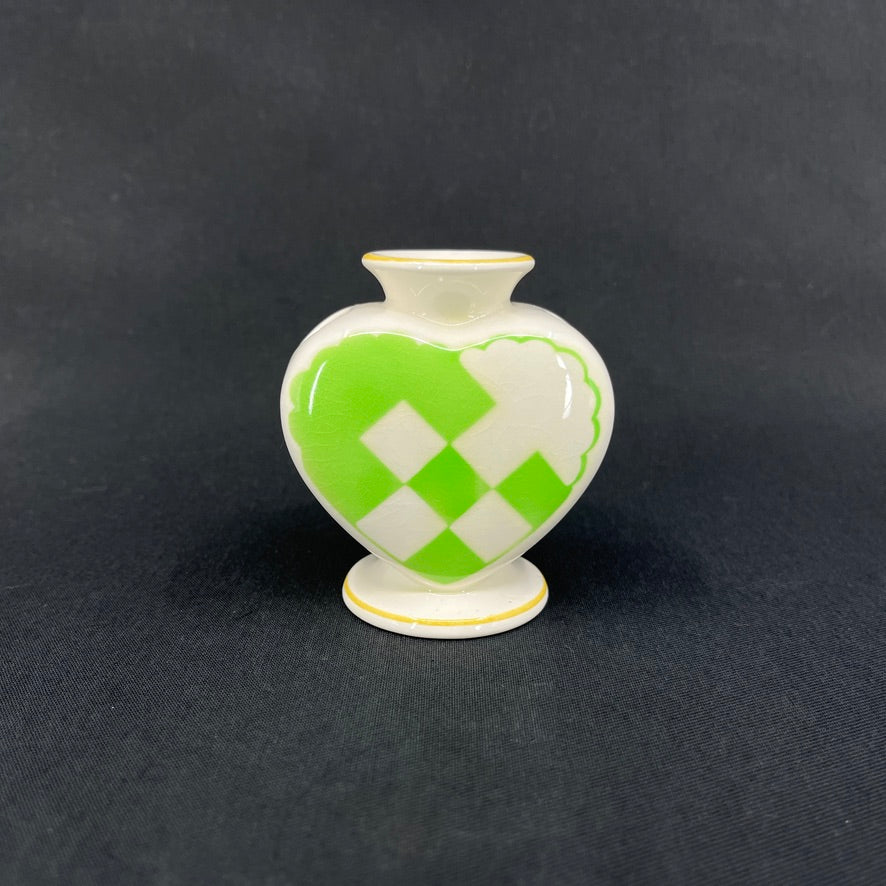 Green Christmas heart from Aluminia, minor crazing.