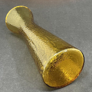 Tall amber colored hyacinth glass from Fyens Glasværk