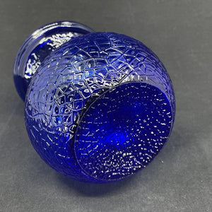 Koboltblåt hyacintglas fra Fyens Glasværk, bred krave