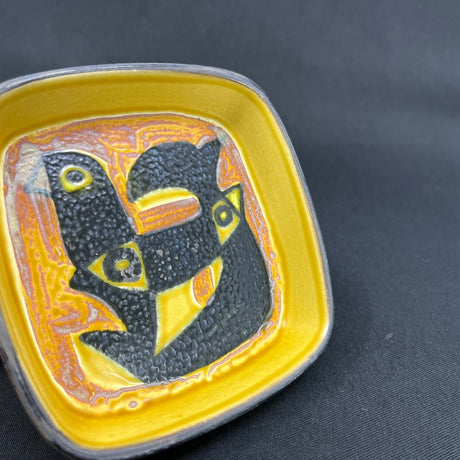 Yellow Baca bowl from Royal Copenhagen, 11x11 cm.