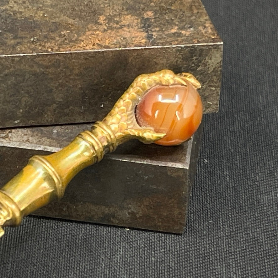 Bookmark in brass and agat