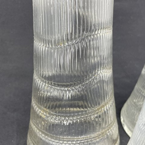 Set on 3 vases with wavy optics