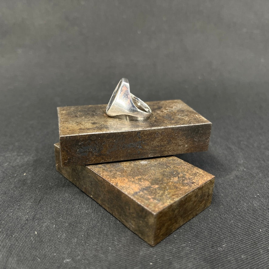 Ring in silver with abelone