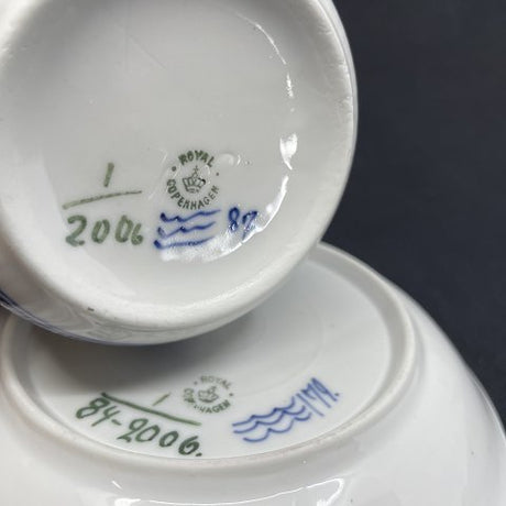 Rare Mussel Painted Fluted Chocolate Cup, 1898-1923