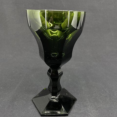 A set of dark green Lalaing white wine glass
