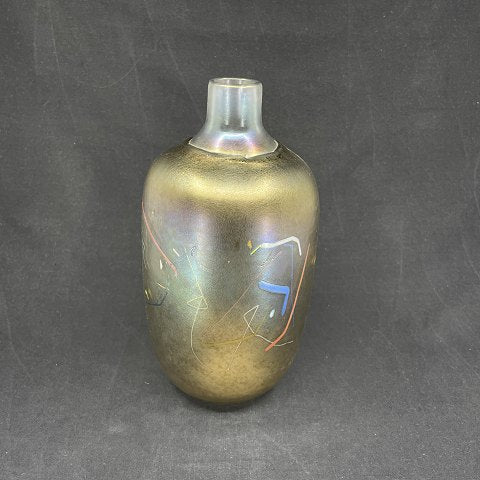 Kosta Boda vase with inlaid colors