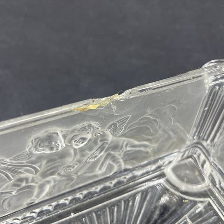 19th century crystal box with silver lid
