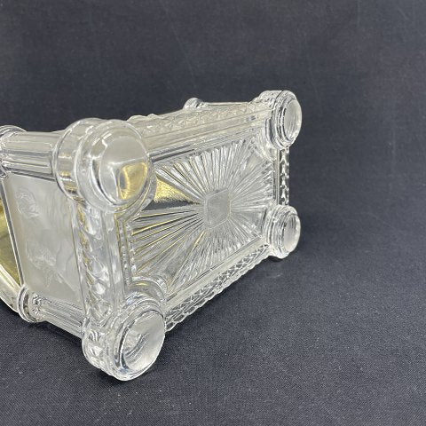 19th century crystal box with silver lid