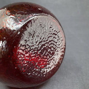 Rødt hyacintglas fra Fyens Glasværk