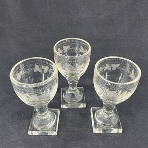 3 fint slebne glas fra 1850'erne