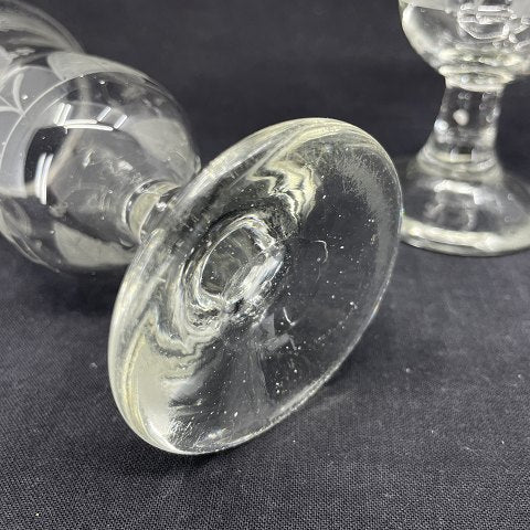 Seks fine glas fra 1800 tallet