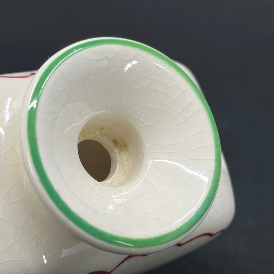 Rødt julehjerte fra Aluminia, lidt krakkeleringer