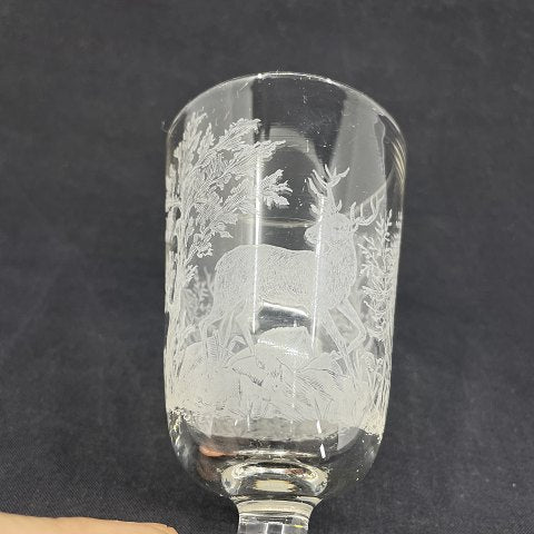 Toddy glass with deer from Kastrup Glasværk