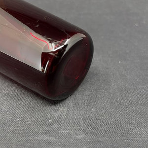 Rødt sodavandsglas fra Holmegaard