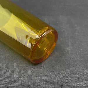 Gylden orange sodavandsglas fra Holmegaard