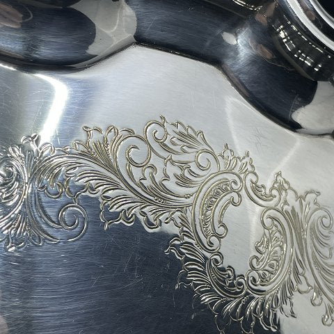 Large English tray in silver stain