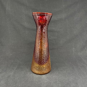 Rød-orange hyacintglas fra Fyens Glasværk, model fra 1924