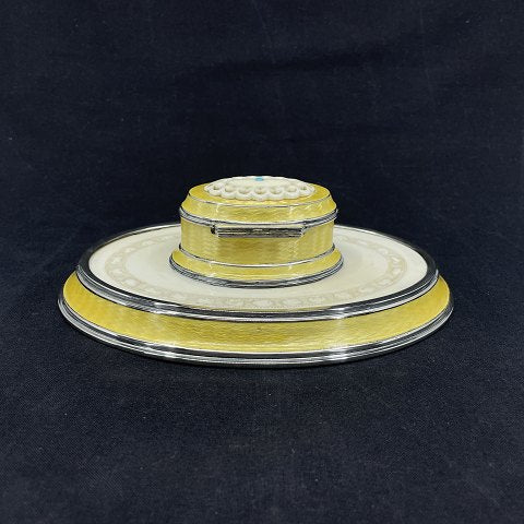 Rare inkwell with enamel and ivory