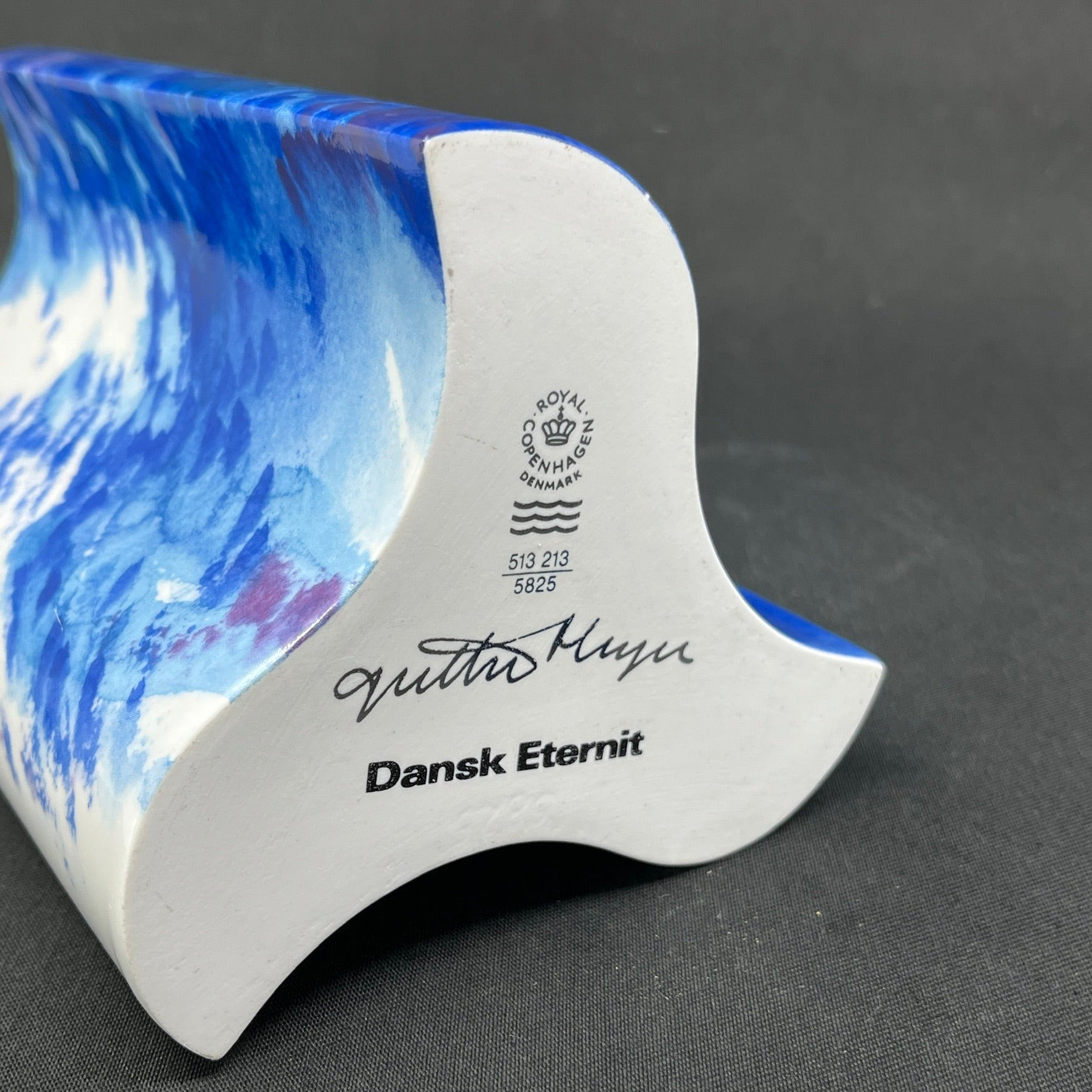 Ocean vase by Grethe Meyer for Royal Copenhagen, 16.5 cm.