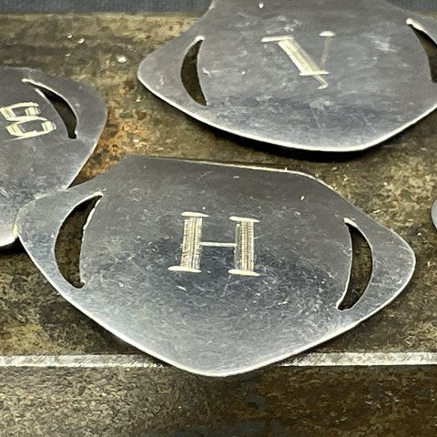 Collection glass marks in silver