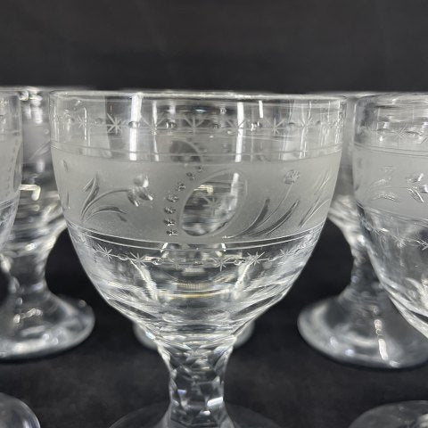 Set of 6 English antique wine glasses