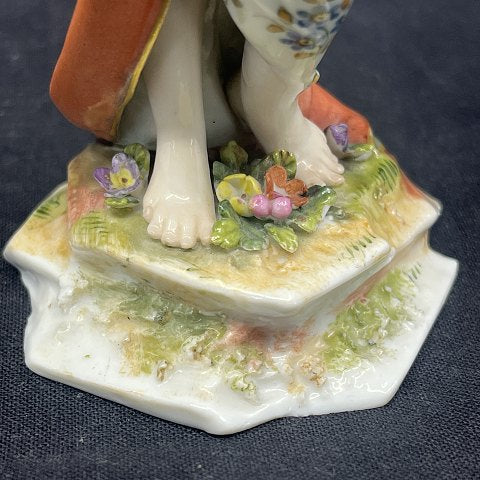 19th century Meissen figure of a lady with a lyre