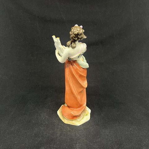 19th century Meissen figure of a lady with a lyre