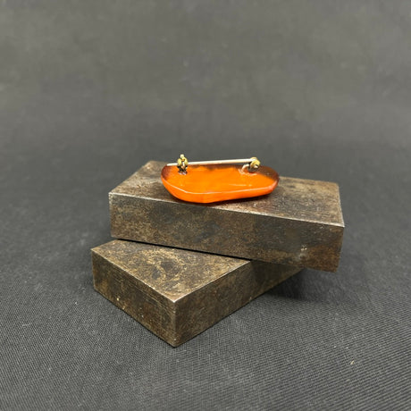 Broche i poleret rav