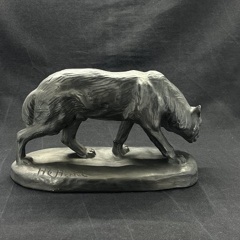 Rare black L. Hjorth figure of wolf