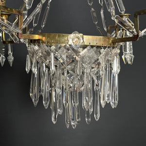 Charming prism chandelier from the 1880s for candles