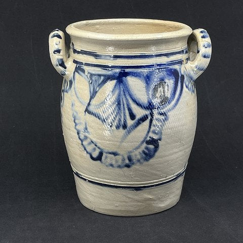 Unusually decorated salt-glazed jar from the 18th century