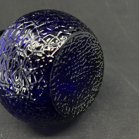 Cobalt blue hyacinth glass from Fyens Glasværk, high collar