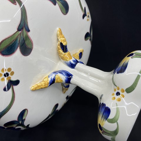 Stor Aluminia opsats med blå blomster