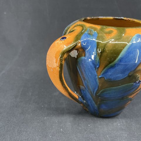 Beautiful Kähler vase with brown and blue decoration