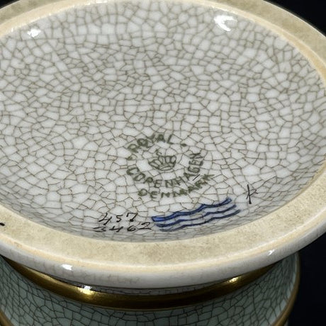 Blue Royal Copenhagen craquelure vase