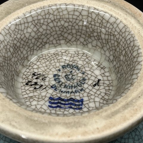 Blå Royal Copenhagen craquele vase